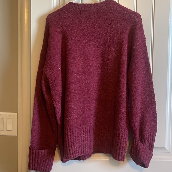 Lillusory Sweater Womens S Red Wool Blend Soft Oversized Chunky Pullover - Picture 6 of 8